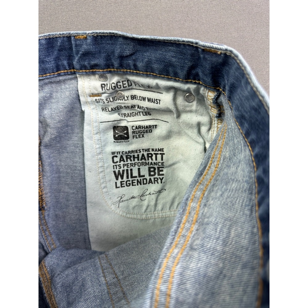 Carhartt Relaxed Fit Straight Leg Jeans Men's 31x30 Medium Wash Blue Denim - Picture 10 of 14